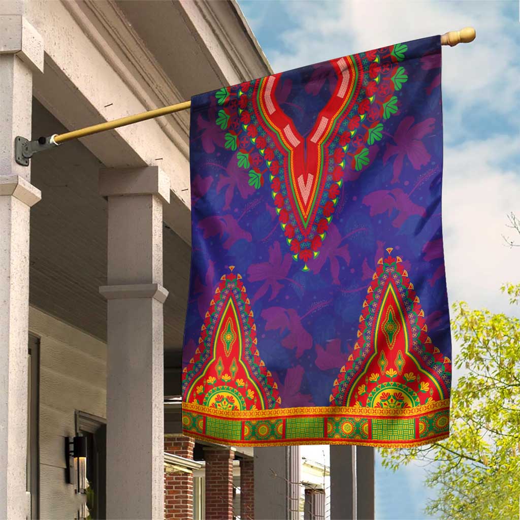 Haiti Choeblack Dashiki Style Garden Flag Blue Color