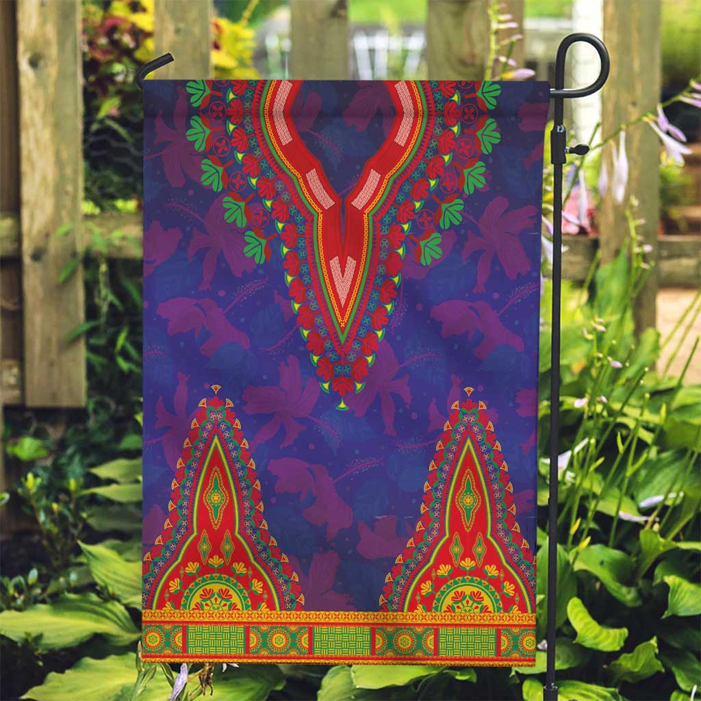 Haiti Choeblack Dashiki Style Garden Flag Blue Color