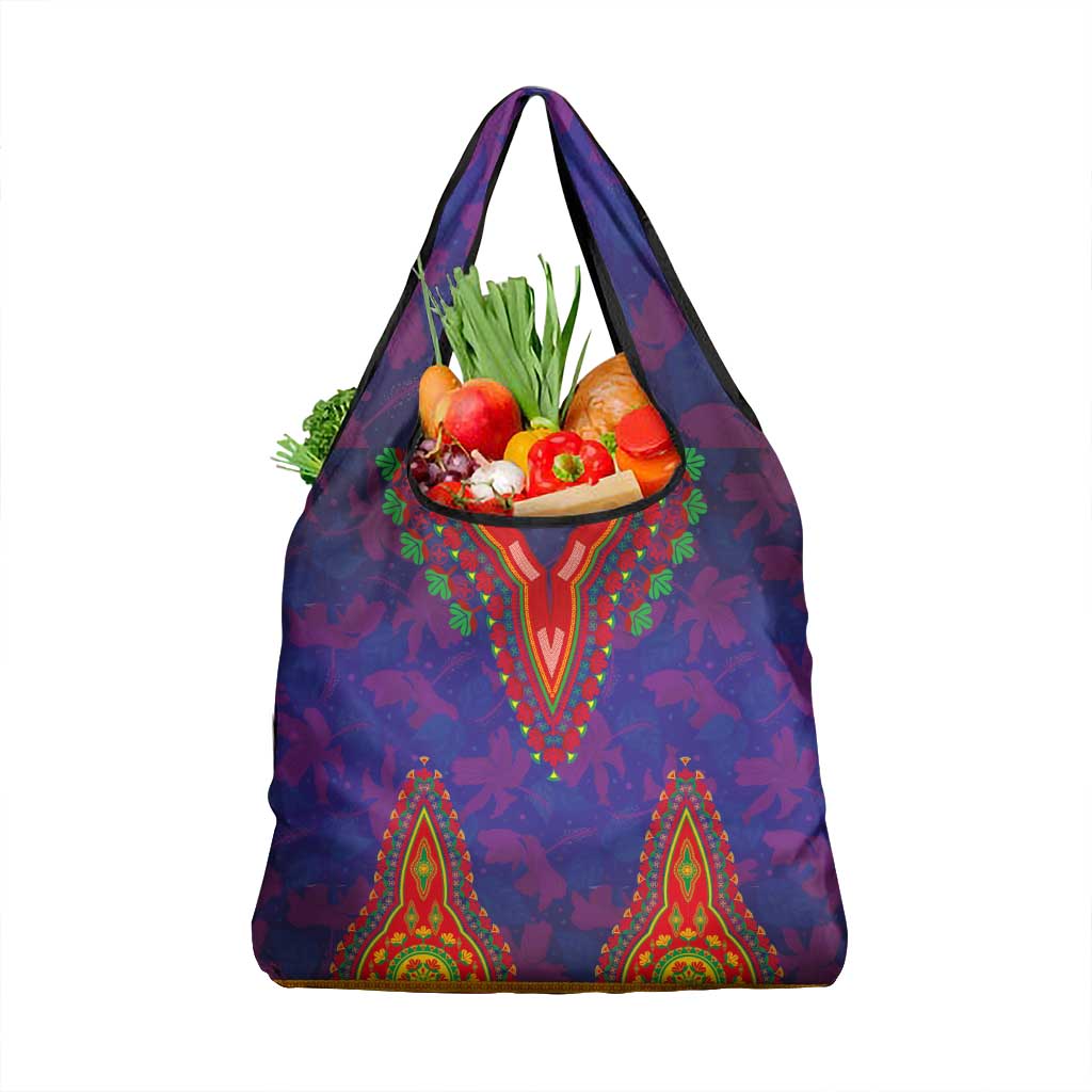 Haiti Choeblack Dashiki Style Grocery Bag Blue Color
