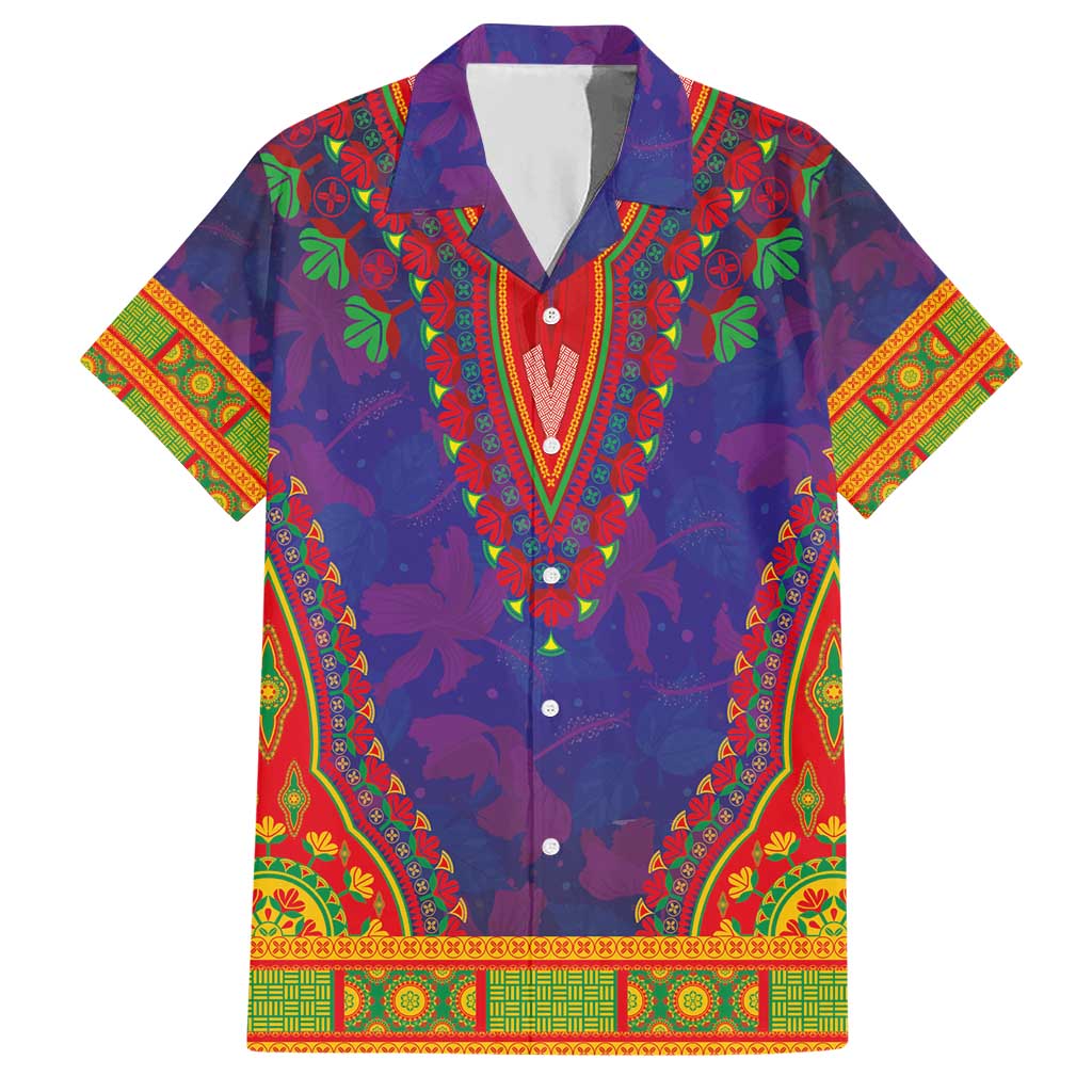 Haiti Choeblack Dashiki Style Hawaiian Shirt Blue Color