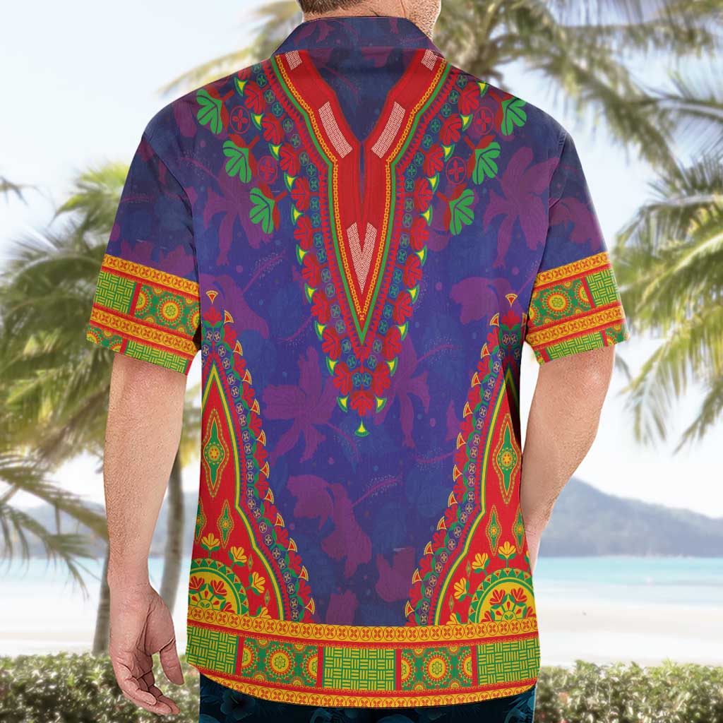 Haiti Choeblack Dashiki Style Hawaiian Shirt Blue Color