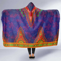 Haiti Choeblack Dashiki Style Hooded Blanket Blue Color