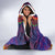 Haiti Choeblack Dashiki Style Hooded Blanket Blue Color