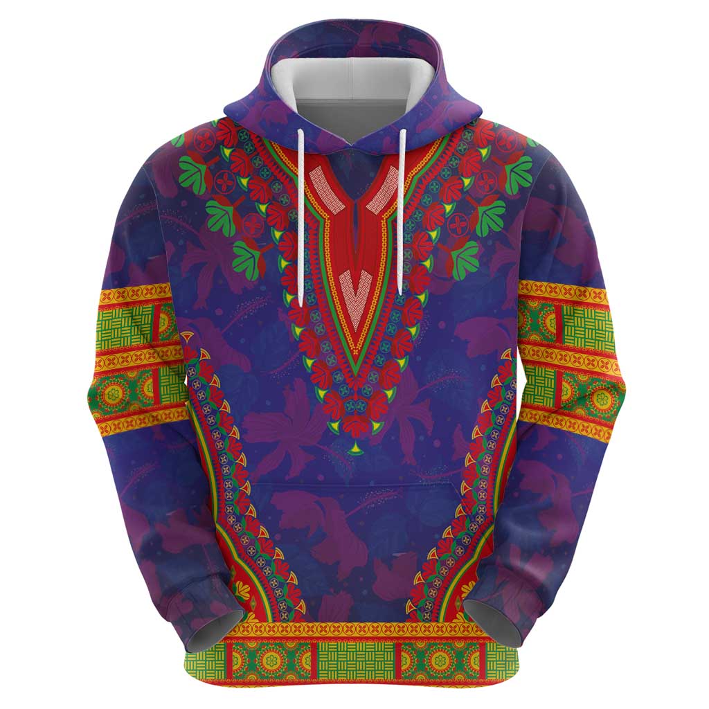 Haiti Choeblack Dashiki Style Hoodie Blue Color