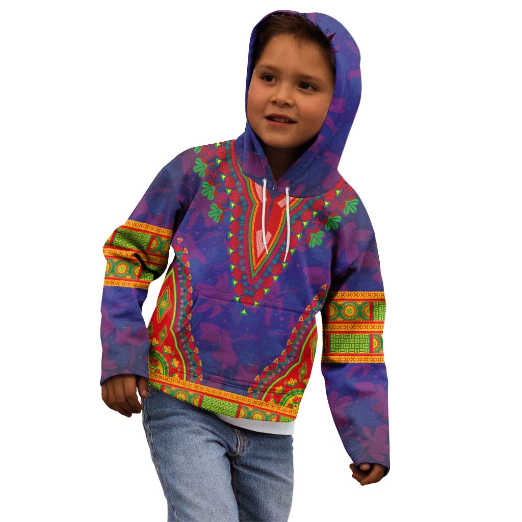 Haiti Choeblack Dashiki Style Kid Hoodie Blue Color