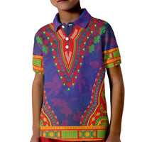 Haiti Choeblack Dashiki Style Kid Polo Shirt Blue Color