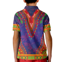 Haiti Choeblack Dashiki Style Kid Polo Shirt Blue Color