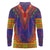 Haiti Choeblack Dashiki Style Long Sleeve Polo Shirt Blue Color