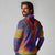 Haiti Choeblack Dashiki Style Long Sleeve Polo Shirt Blue Color