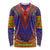 Haiti Choeblack Dashiki Style Long Sleeve Shirt Blue Color