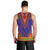 Haiti Choeblack Dashiki Style Men Tank Top Blue Color