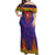 Haiti Choeblack Dashiki Style Off Shoulder Maxi Dress Blue Color