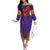 Haiti Choeblack Dashiki Style Off The Shoulder Long Sleeve Dress Blue Color