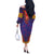 Haiti Choeblack Dashiki Style Off The Shoulder Long Sleeve Dress Blue Color