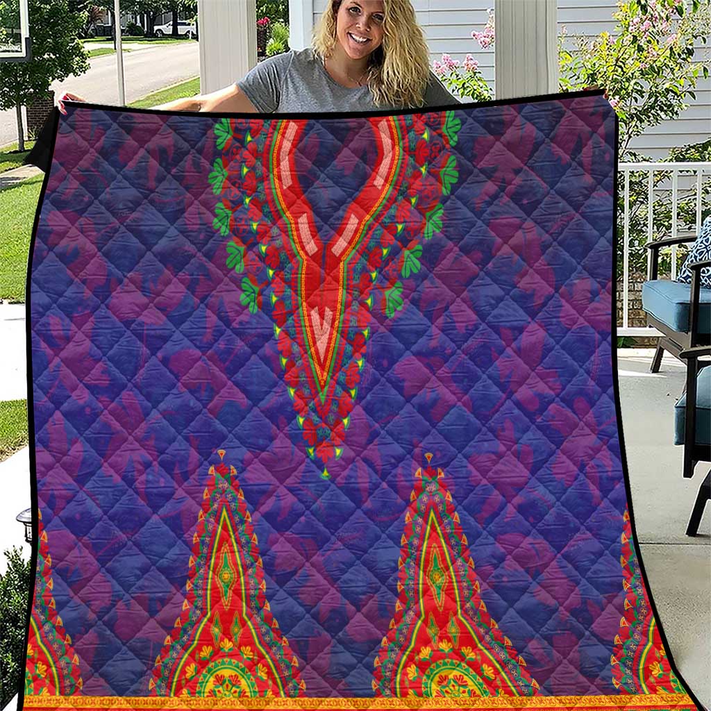 Haiti Choeblack Dashiki Style Quilt Blue Color