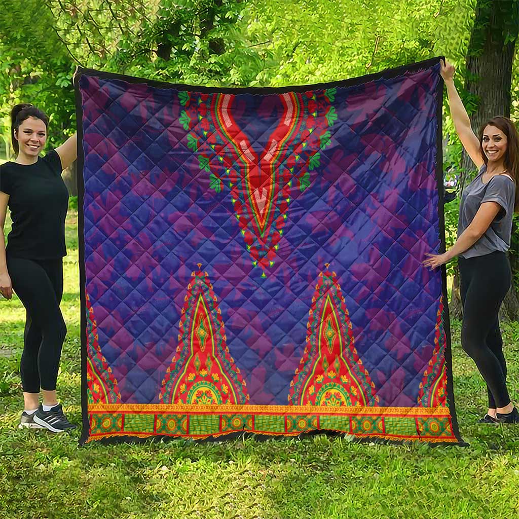 Haiti Choeblack Dashiki Style Quilt Blue Color