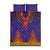 Haiti Choeblack Dashiki Style Quilt Bed Set Blue Color