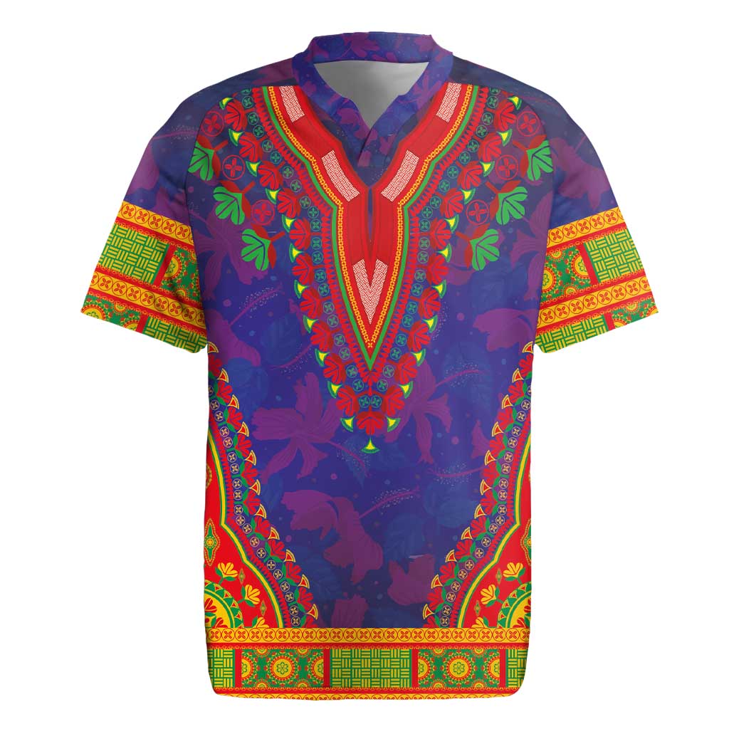 Haiti Choeblack Dashiki Style Rugby Jersey Blue Color
