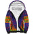 Haiti Choeblack Dashiki Style Sherpa Hoodie Blue Color