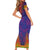Haiti Choeblack Dashiki Style Short Sleeve Bodycon Dress Blue Color