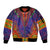 Haiti Choeblack Dashiki Style Sleeve Zip Bomber Jacket Blue Color