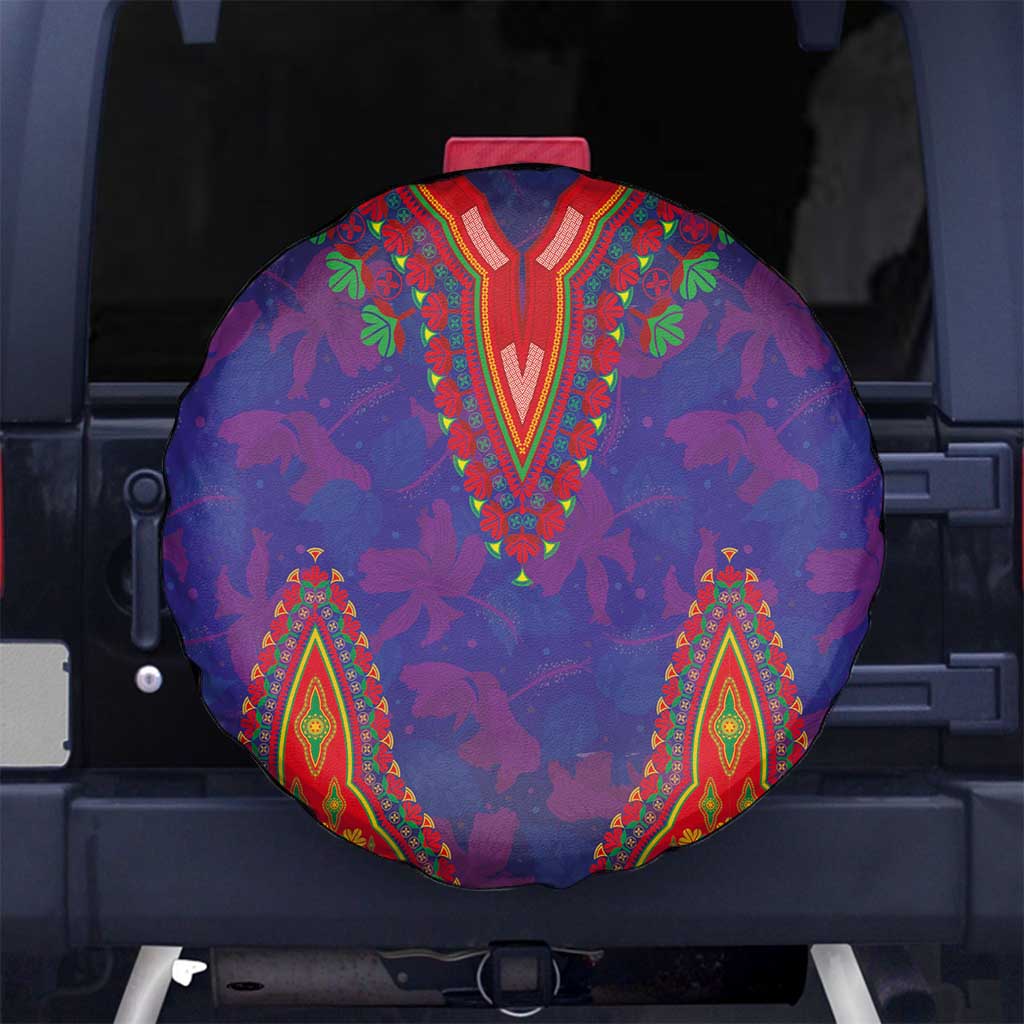 Haiti Choeblack Dashiki Style Spare Tire Cover Blue Color