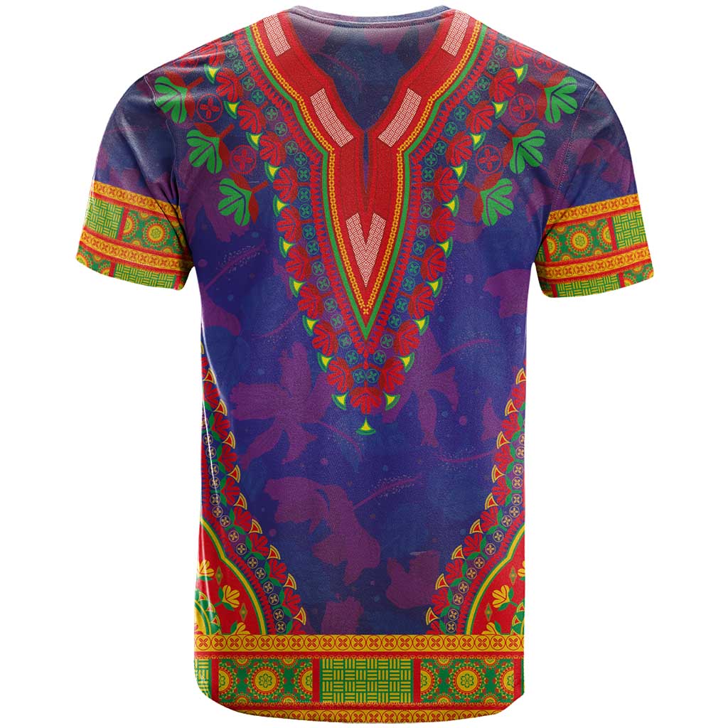 Haiti Choeblack Dashiki Style T Shirt Blue Color