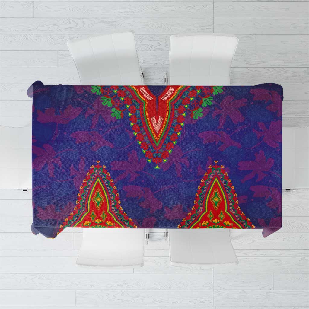 Haiti Choeblack Dashiki Style Tablecloth Blue Color