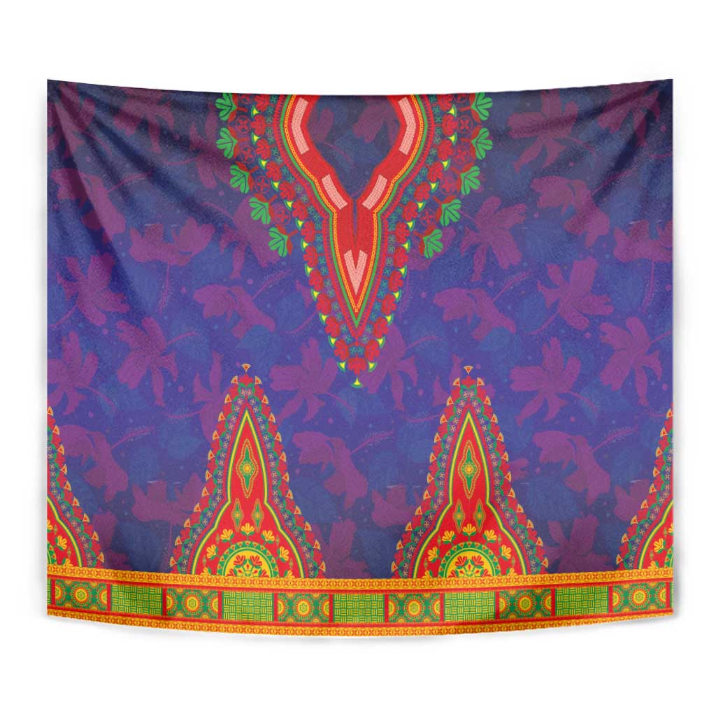 Haiti Choeblack Dashiki Style Tapestry Blue Color