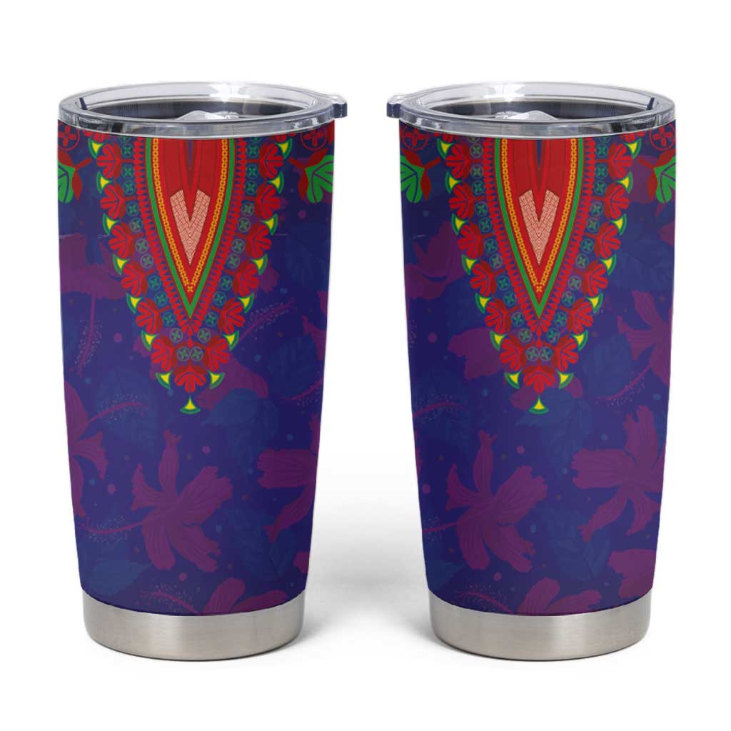 Haiti Choeblack Dashiki Style Tumbler Cup Blue Color