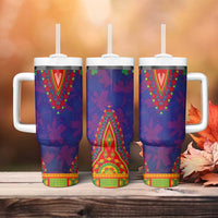 Haiti Choeblack Dashiki Style Tumbler With Handle Blue Color