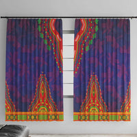 Haiti Choeblack Dashiki Style Window Curtain Blue Color