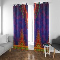 Haiti Choeblack Dashiki Style Window Curtain Blue Color