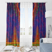 Haiti Choeblack Dashiki Style Window Curtain Blue Color