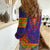 Haiti Choeblack Dashiki Style Women Casual Shirt Blue Color