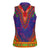 Haiti Choeblack Dashiki Style Women Sleeveless Polo Shirt Blue Color