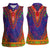 Haiti Choeblack Dashiki Style Women Sleeveless Polo Shirt Blue Color