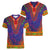 Haiti Choeblack Dashiki Style Women V-Neck T-Shirt Blue Color