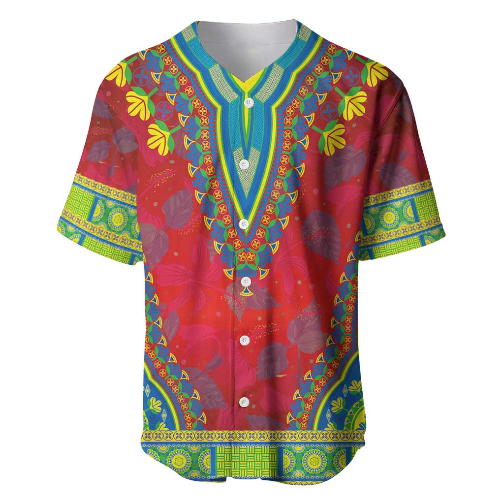 Haiti Choeblack Dashiki Style Baseball Jersey Red Color