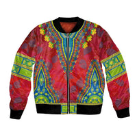 Haiti Choeblack Dashiki Style Bomber Jacket Red Color