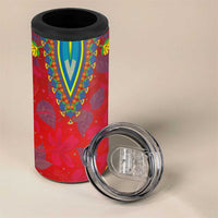 Haiti Choeblack Dashiki Style 4 in 1 Can Cooler Tumbler Red Color