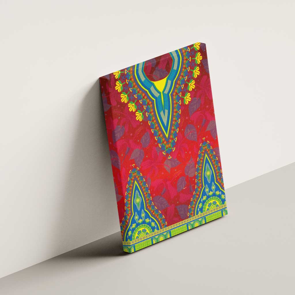 Haiti Choeblack Dashiki Style Canvas Wall Art Red Color