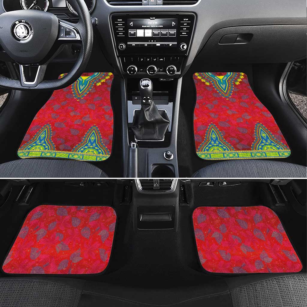 Haiti Choeblack Dashiki Style Car Mats Red Color