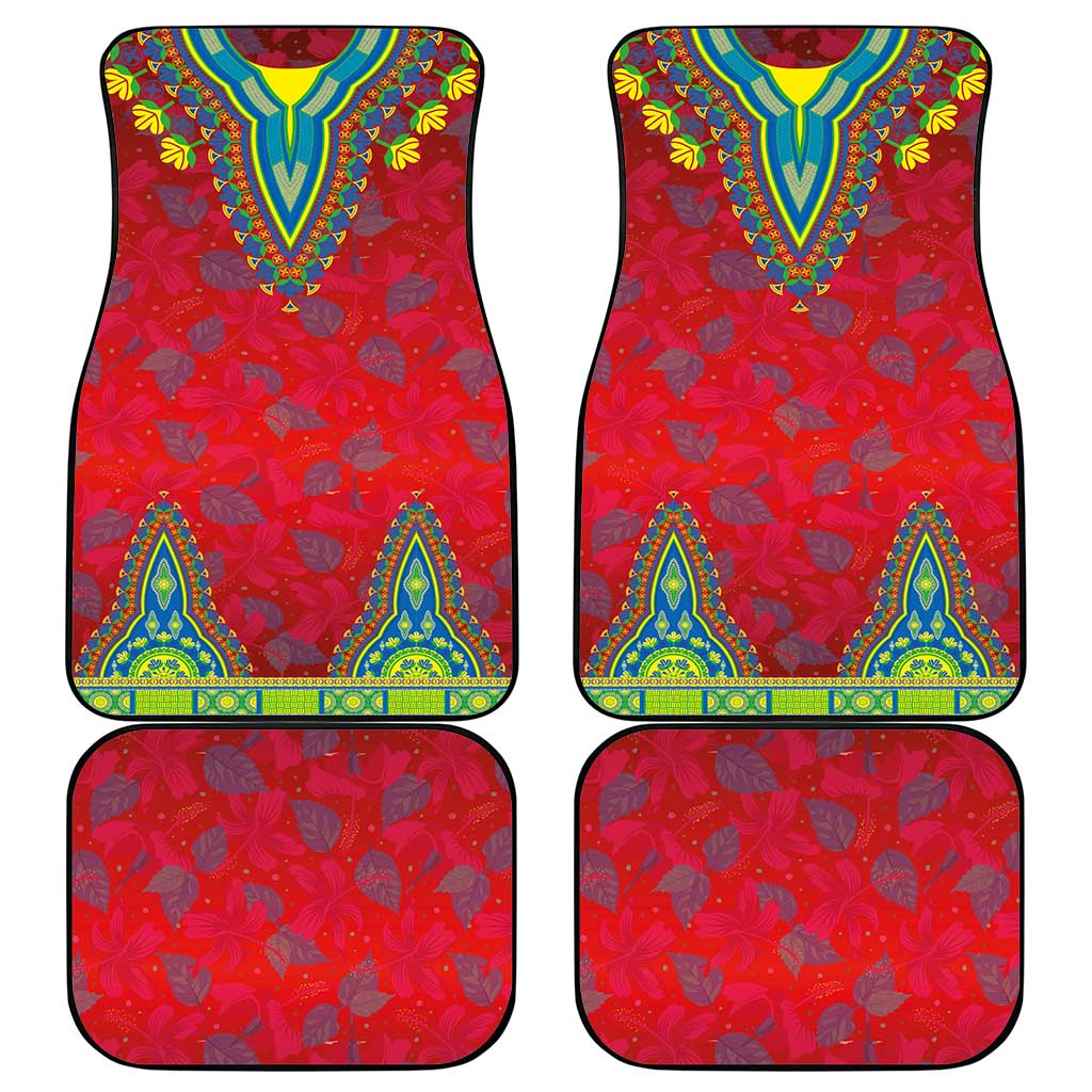 Haiti Choeblack Dashiki Style Car Mats Red Color
