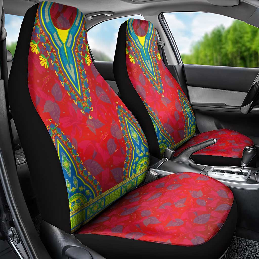 Haiti Choeblack Dashiki Style Car Seat Cover Red Color
