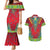 Haiti Choeblack Dashiki Style Couples Matching Mermaid Dress and Hawaiian Shirt Red Color
