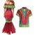 Haiti Choeblack Dashiki Style Couples Matching Mermaid Dress and Hawaiian Shirt Red Color