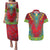 Haiti Choeblack Dashiki Style Couples Matching Puletasi and Hawaiian Shirt Red Color