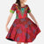 Haiti Choeblack Dashiki Style Family Matching Long Sleeve Bodycon Dress and Hawaiian Shirt Red Color