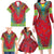 Haiti Choeblack Dashiki Style Family Matching Long Sleeve Bodycon Dress and Hawaiian Shirt Red Color